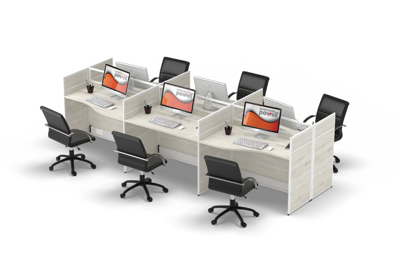 "Partisi Kantor Modera Powel 6 Staff"