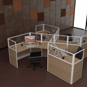 Partisi Kantor Modera Powel 4 Staff